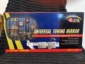 11750 Cipa Universal Towing Mirror Chrome #11750 5.5 Inch X7.5 Side View Nos
