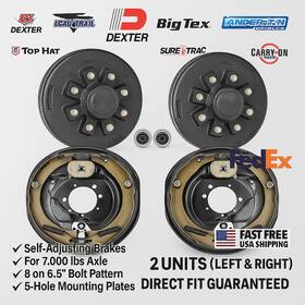 008-430-05 Dexter Lippert Lci Al-ko / Hayes Rockwell American Axletek 810067322799 12 2 Self-adjusting Trailer Brake And Hub Drum Kit 8-on-6.5 7000 Lb Axle H-duty