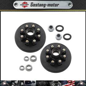 Labwork Tur1232440i 10pc 12 Inch X 2 Trailer Brake Drum Kit 8 On 6.5 Replacement For 7000 Lbs Axle Hub