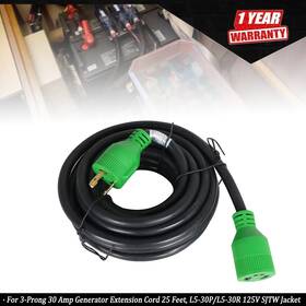 Tur608102i Labwork 3-prong 30 Amp Generator Extension Cord 25 Feet-l5-30p/l5-30r 125v Sjtw Jacket