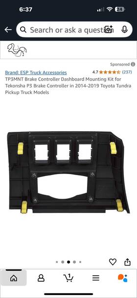 Iaggaf5 Rand Esp Truck Accessories Brake Controller Dashboard Mount Kit For Tekonsha 2014-2019 Toyota Tundra