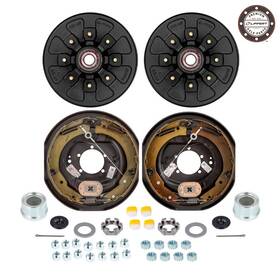 Southwest Wheel Pgbk42865eleauto-lci Lippert Pre-greased 8-6.5 Inch Self-adjusting Trailer Axle Brake Kit 7 000 Lb Axles