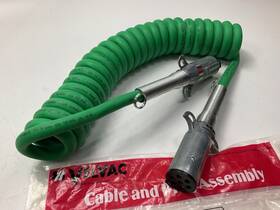 590161 Velvac Seven-way Abs Coiled Cable 1/8 2/10 4/12 Gauge 15ft Long