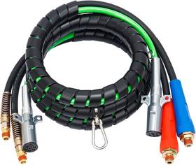 Yc-hc8046 Yiachuii 12ft 3 In 1 Abs And Power Air Line Hose Kit Wrap 7 Way Electric Lines