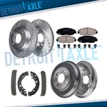 Front Drilled Rotors Rear Drums Brake Pads Shoes For 2010 - 2014 Honda Insight. Fixed Price $128.51.