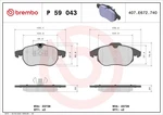 Brembo 59 043X Brake Pad Set, Disc For Cadillac, Chevrolet, Fiat, Holden, Hs. Fixed Price $108.57.