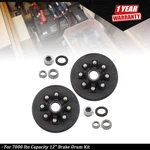 10PCS 12"X Trailer Brake Drum Kit 8 On 6.5" Replacement For 7000 Lbs Axle Hub. Fixed Price $150.45.