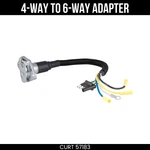 Curt 4 Flat Vehicle To 6 Way Round Trailer Wiring Adapter Plug & Lead 57183. Fixed Price $43.99.