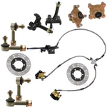 Front 4 Stud Wheel Hub+ Spindle Knuckle+brake Caliper+rotor +tie Rod Go Kart Atv. Fixed Price $168.71.