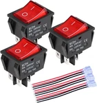 3PCS 30A 250VAC 35A 125VAC Rocker Toggle Switch On Off Dpst 4 Pin Red Light. Fixed Price $20.99.