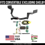 2015 Ford Mustang Trailer Hitch W/ 4 Pin Wiring Fit Conv. Excl Shelby Curt. Fixed Price $426.99.