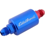 Edelbrock 8130 Inline Fuel Filter, Blue Anodized, Aluminum. Fixed Price $39.95.