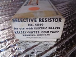 Kelsey Hayes Selective Resistor - 41149. Fixed Price $28.75.