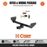 Curt Class Trailer Hitch & Wiring Harness Bundle For 2023-2026 Mazda CX-50. Fixed Price $272.95.