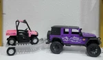 Bass Pro Shop Purple Jeep Rubicon Trailer Side By With Winch Kids Toy. Fixed Price $35.00.