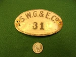 Rare Vtg Antique Aluminum Plaque Southwest Gas Electric "s.w.g.& E. Co. 31". Fixed Price $34.56.